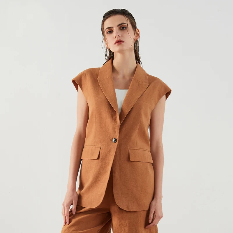 Cotton Casual Blazer Vest