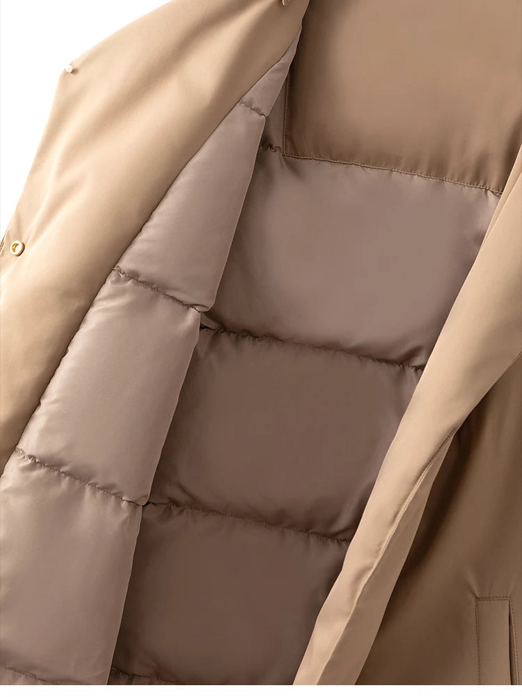 White goose down coats Long hooded Puffer jackets