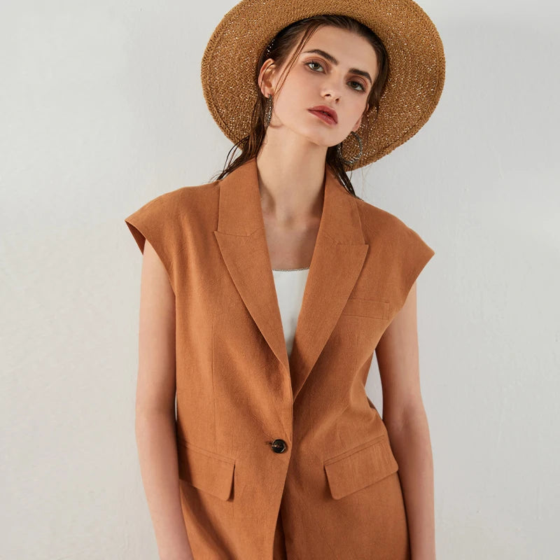 Cotton Casual Blazer Vest