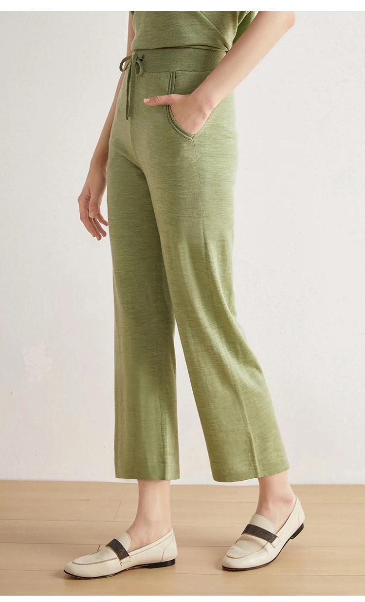 Merino Wool Silk Trousers