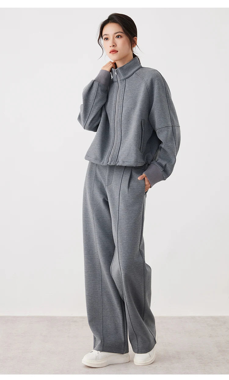 Stand Collar Woolen Jacket