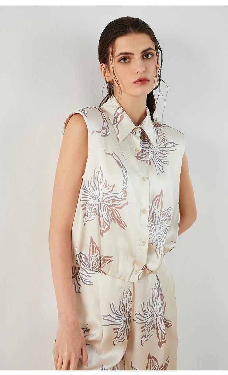 Silk Flower Tank Top