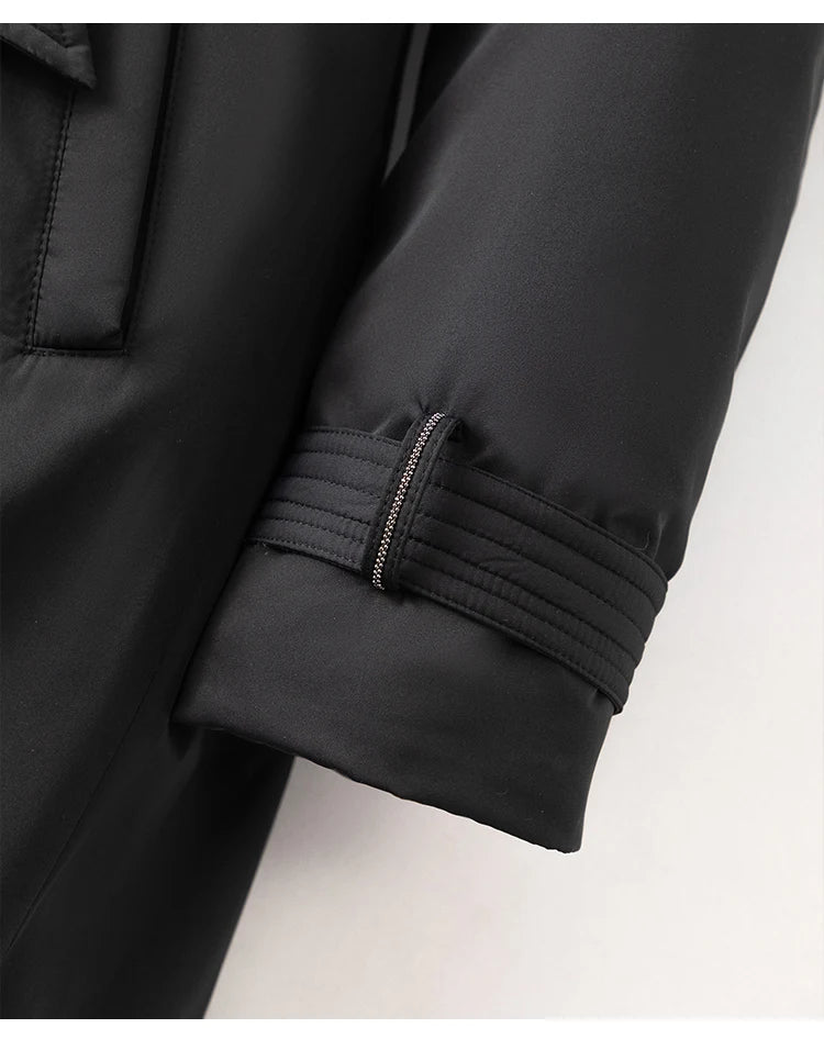 White goose down coats Long hooded Puffer jackets