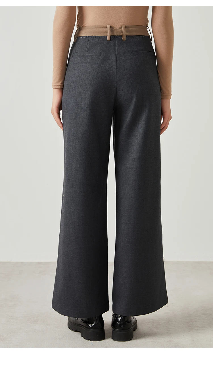 Wool suit trousers fomal long Woolen pants
