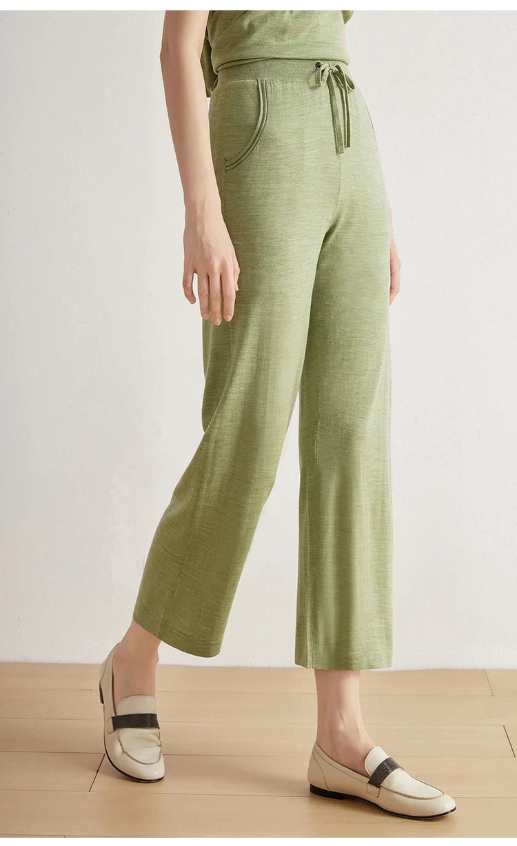 Merino Wool Silk Trousers