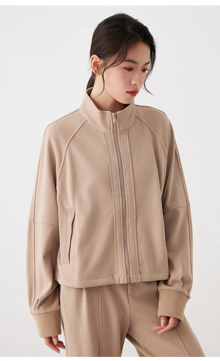 Stand Collar Woolen Jacket