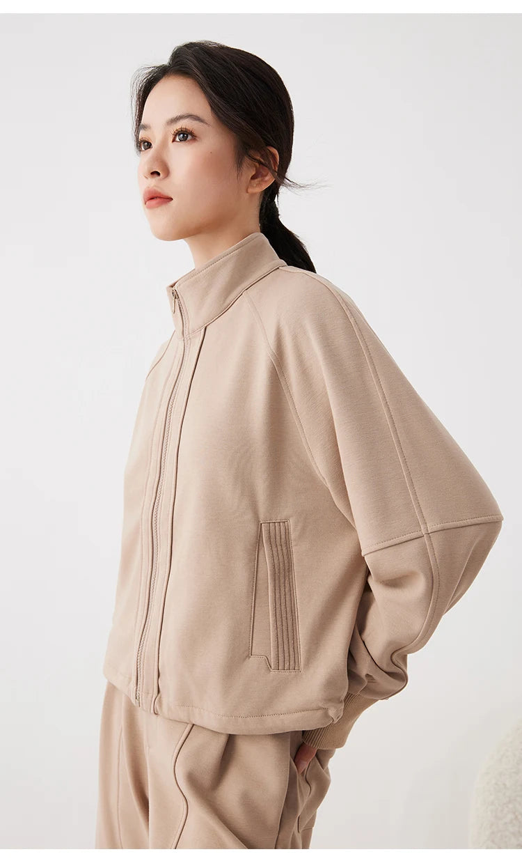 Stand Collar Woolen Jacket