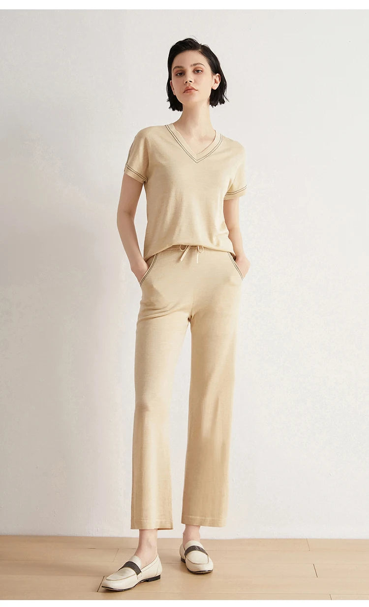 Merino Wool Silk Trousers