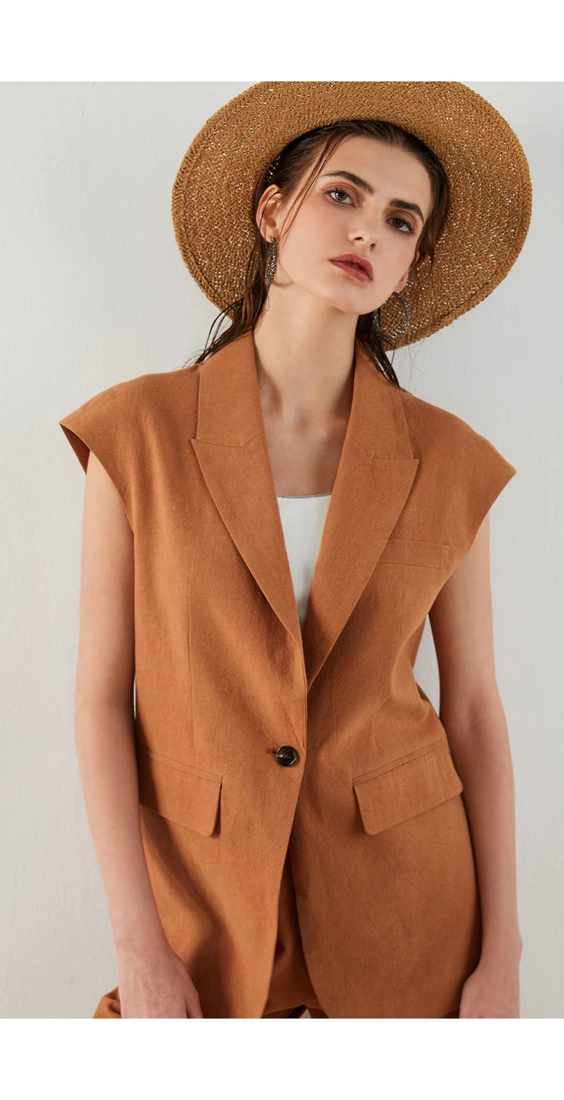 Cotton Casual Blazer Vest
