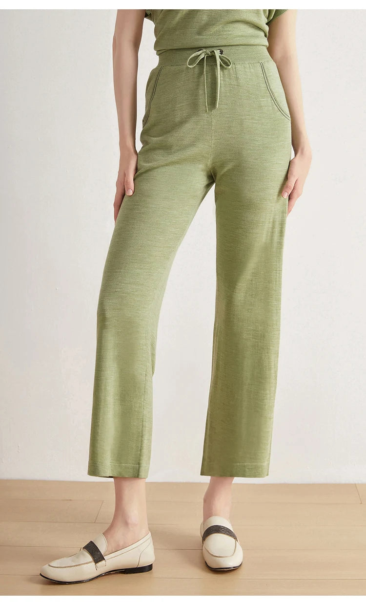 Merino Wool Silk Trousers