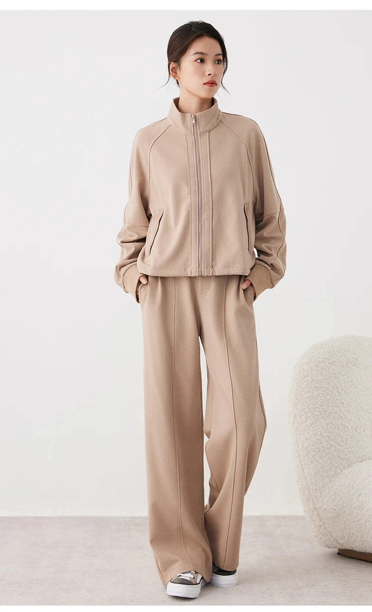 Stand Collar Woolen Jacket