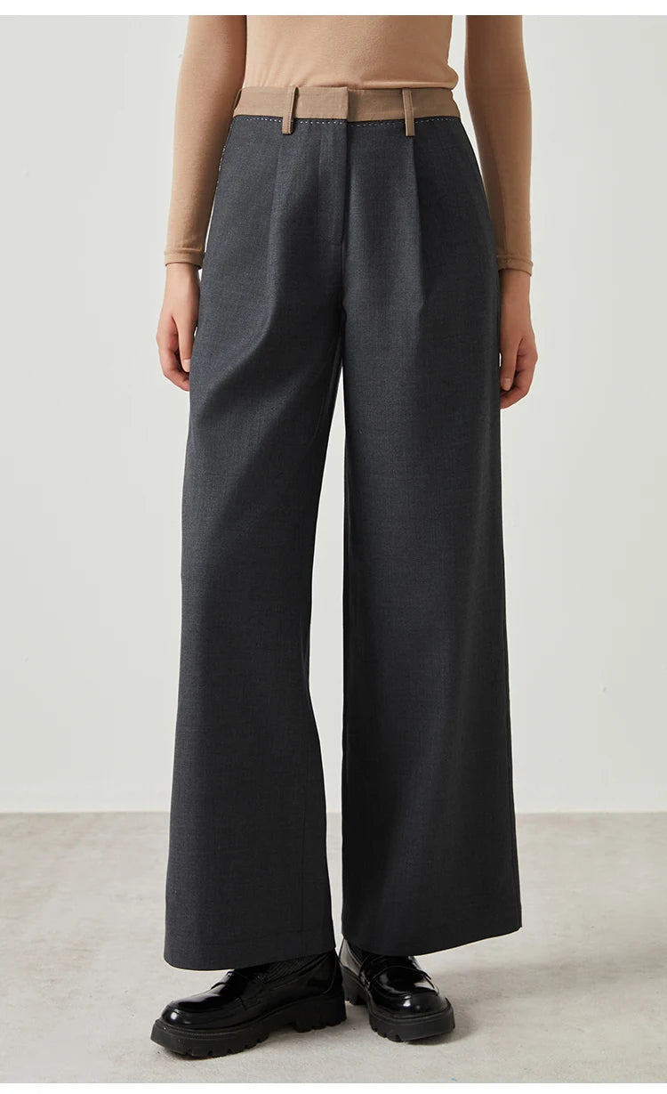 Wool suit trousers fomal long Woolen pants
