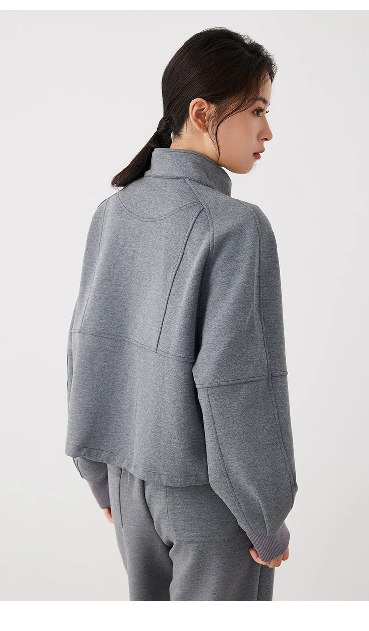 Stand Collar Woolen Jacket