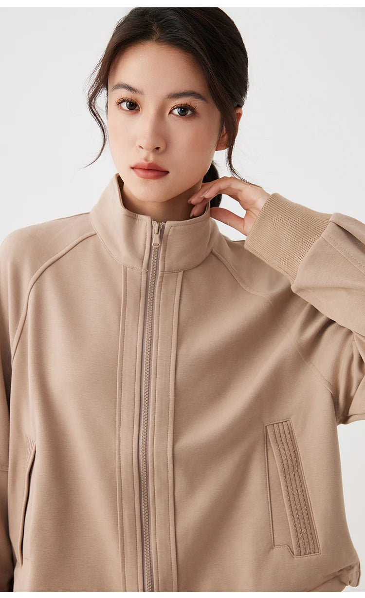 Stand Collar Woolen Jacket