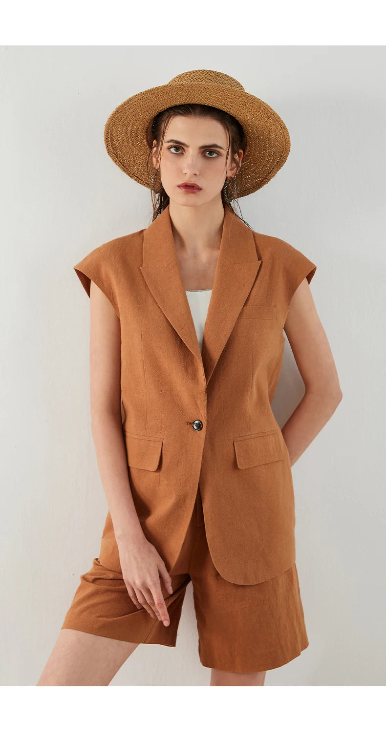 Cotton Casual Blazer Vest