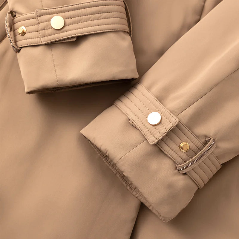 White goose down coats Long hooded Puffer jackets