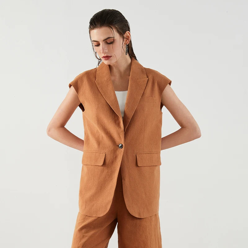Cotton Casual Blazer Vest