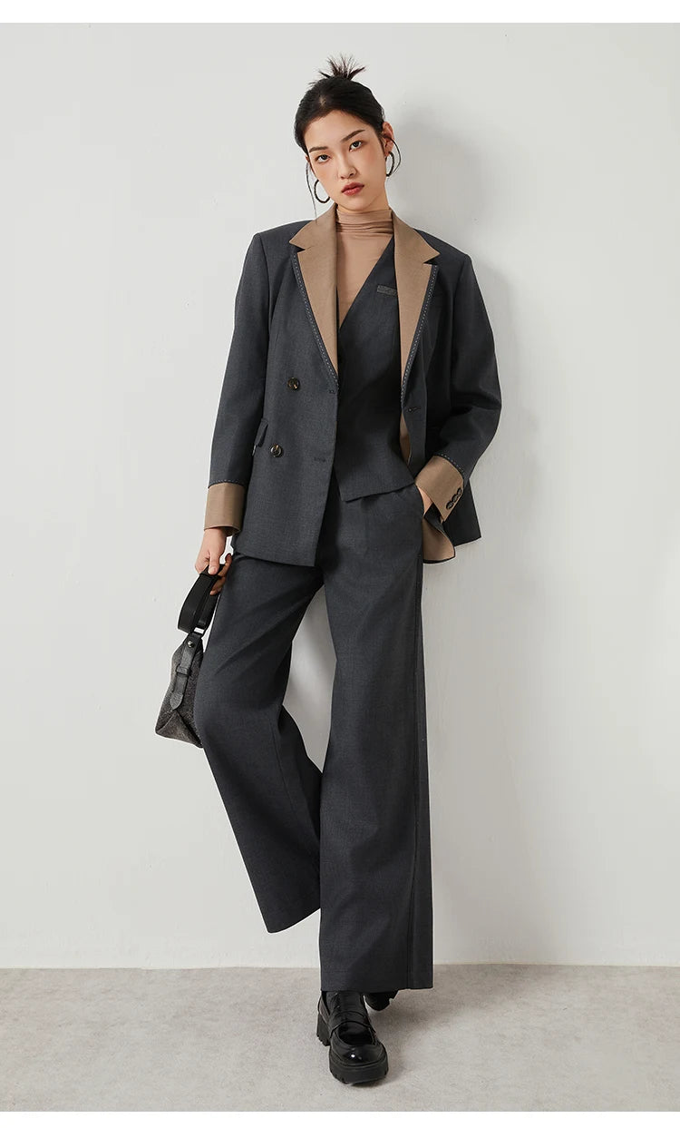 Wool suit trousers fomal long Woolen pants