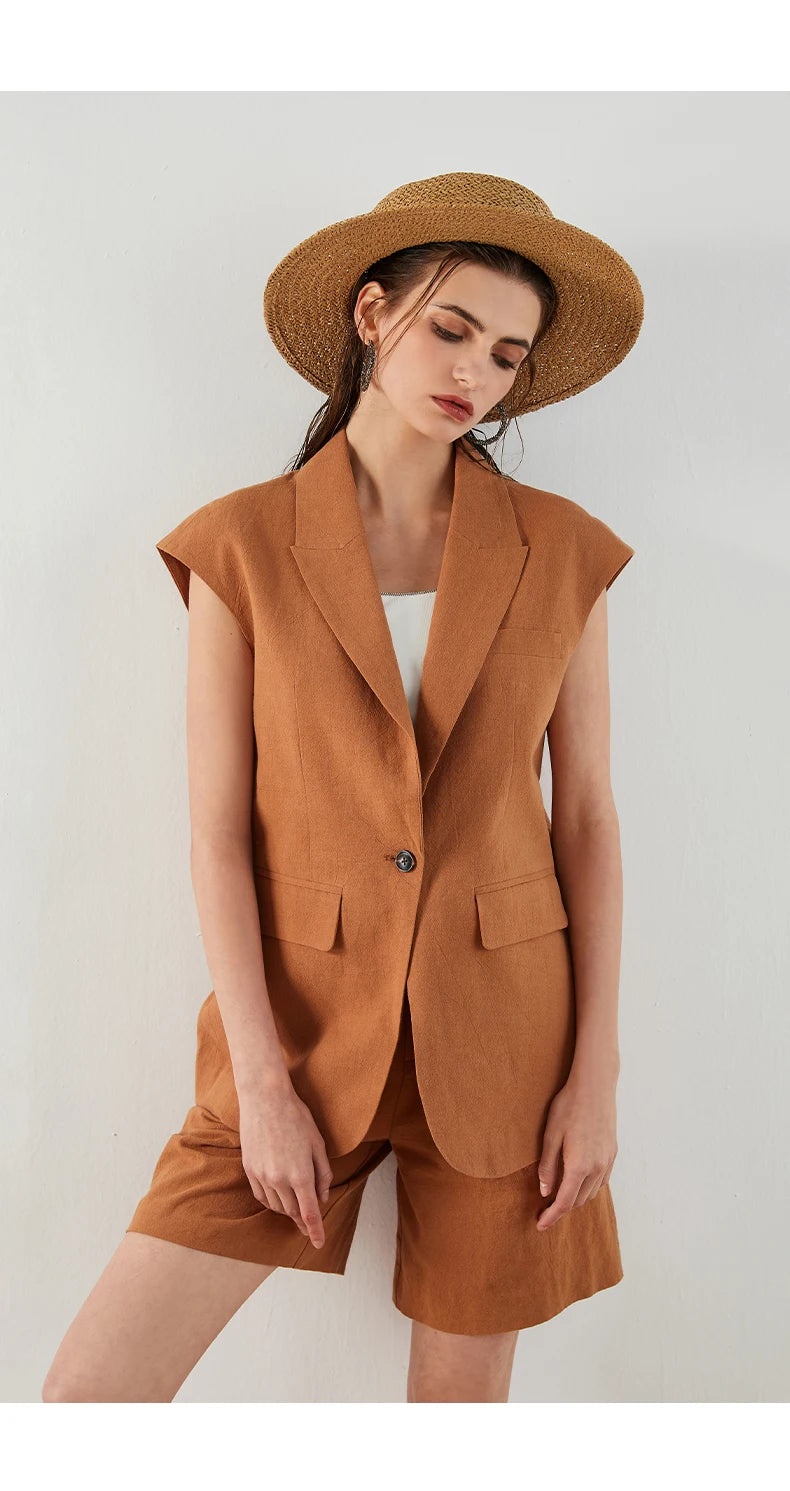 Cotton Casual Blazer Vest