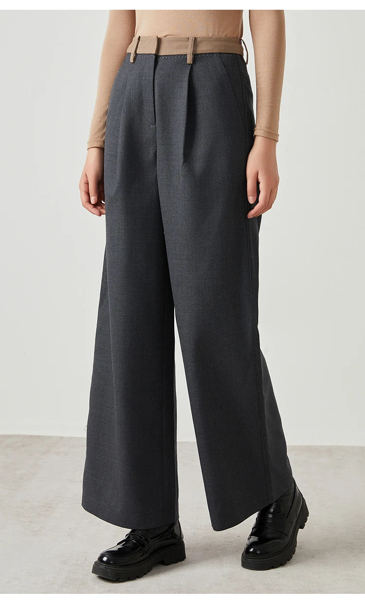 Wool suit trousers fomal long Woolen pants