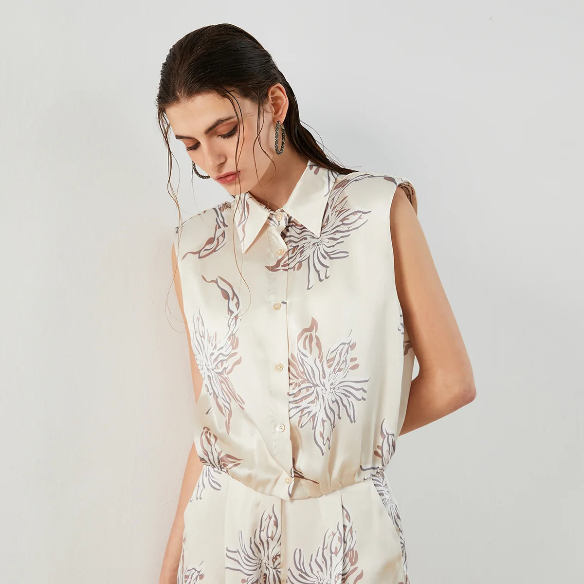 Silk Flower Tank Top