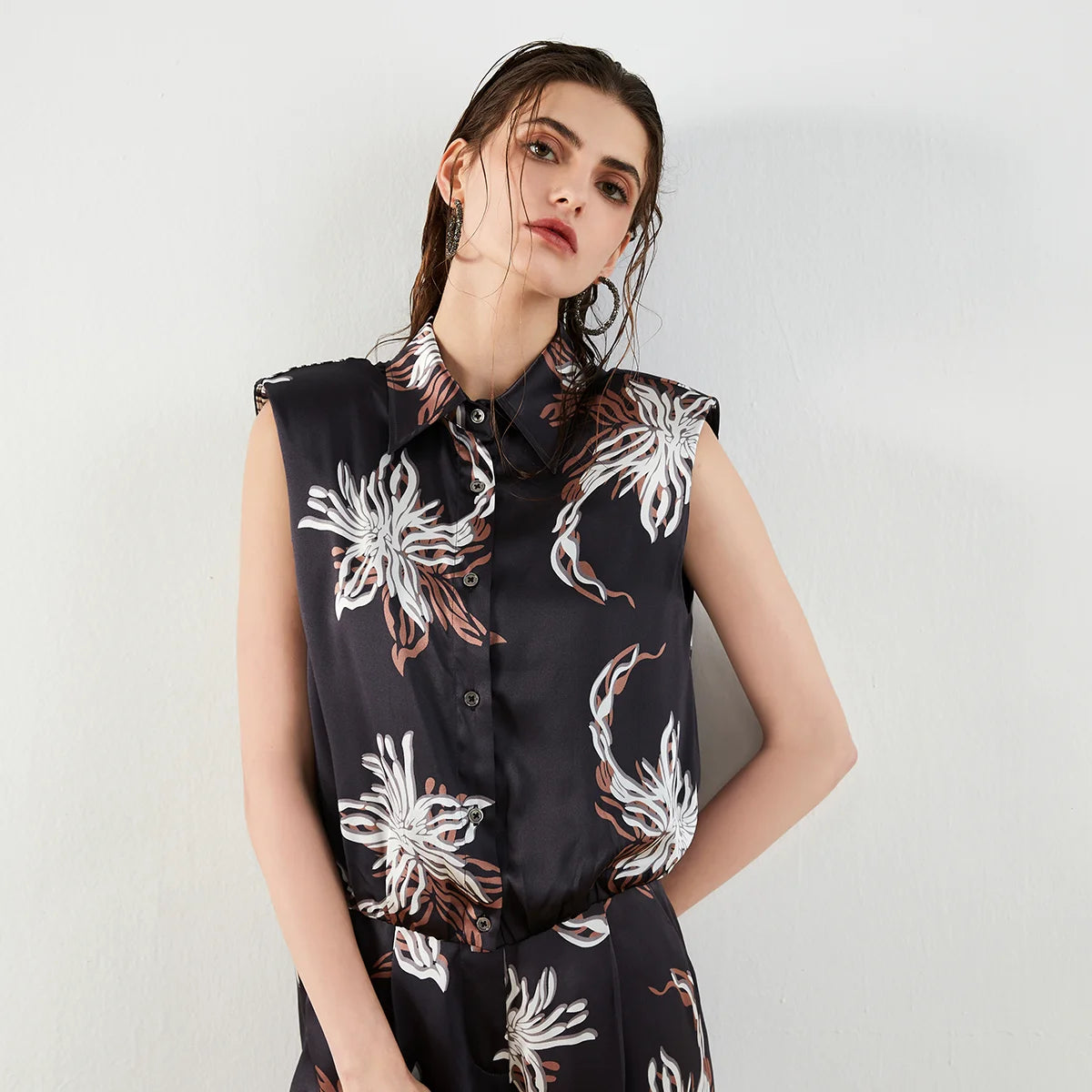 Silk Flower Tank Top