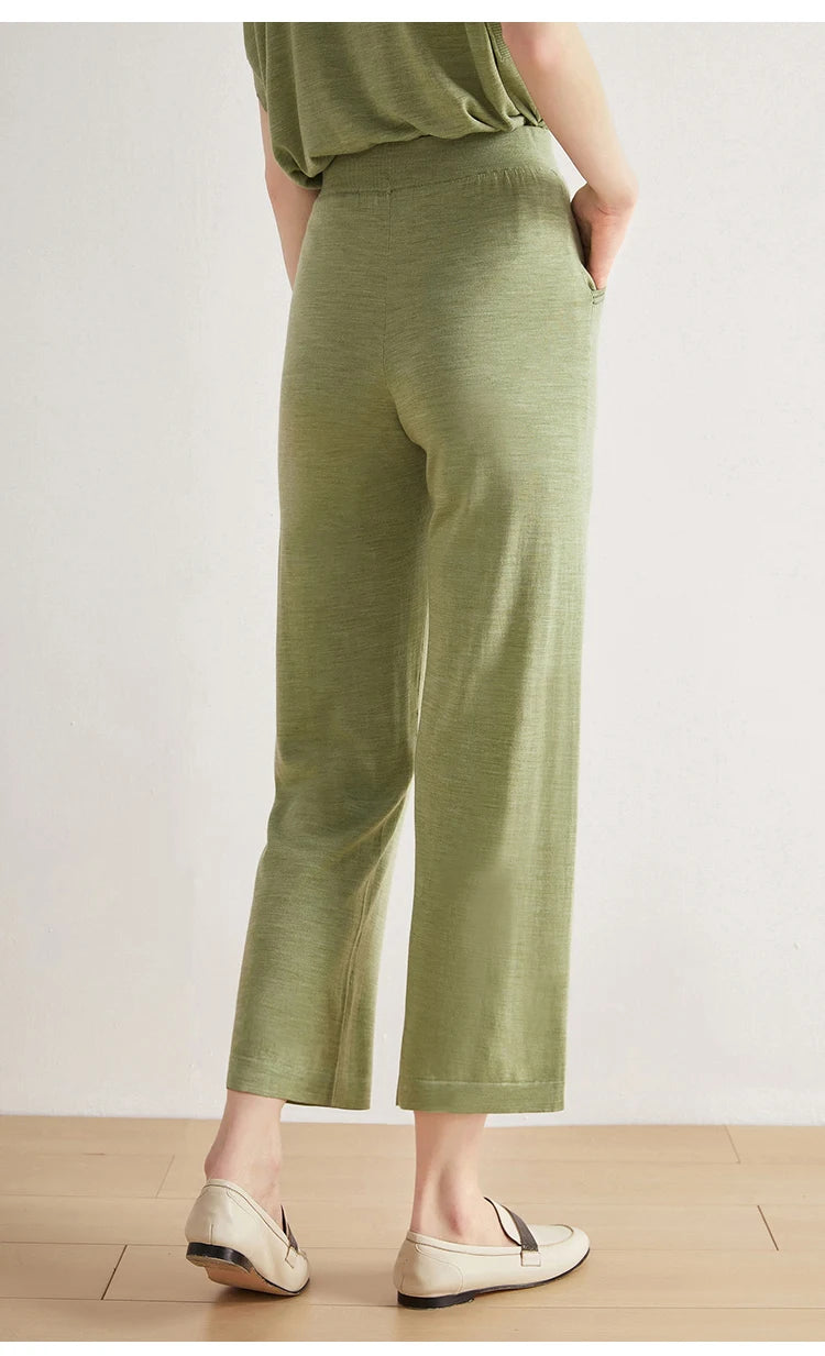 Merino Wool Silk Trousers