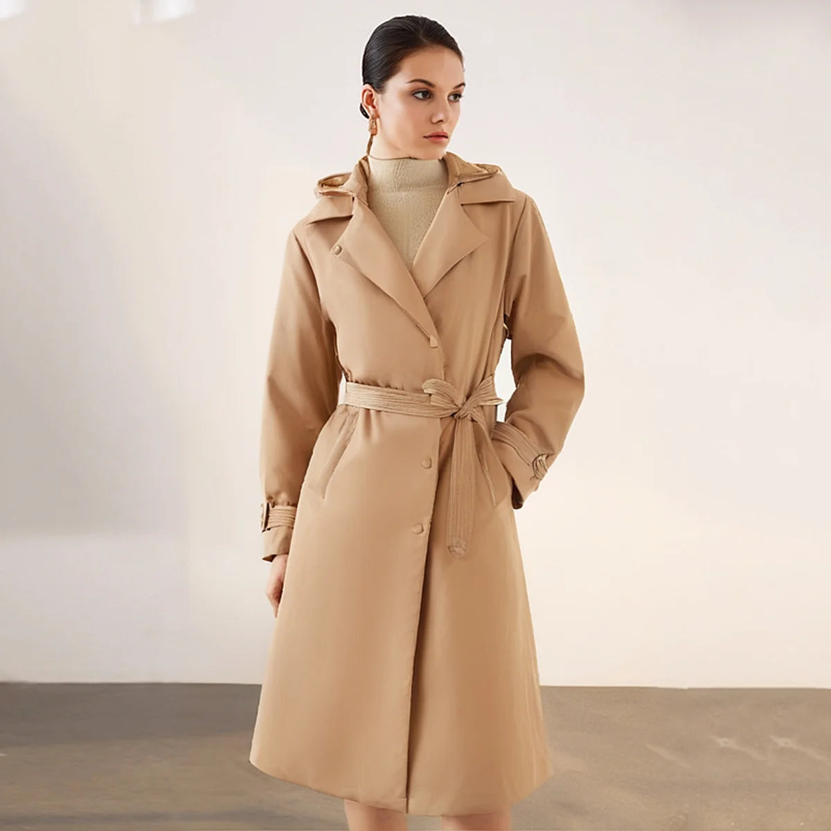 White goose down coats Long hooded Puffer jackets