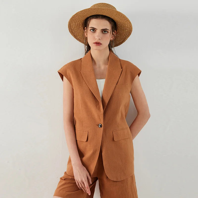 Cotton Casual Blazer Vest
