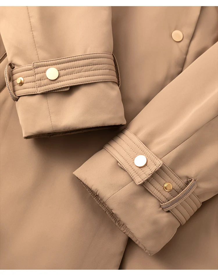White goose down coats Long hooded Puffer jackets