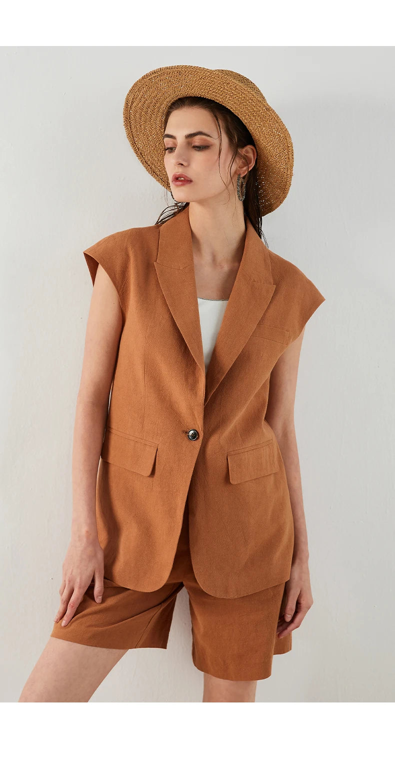 Cotton Casual Blazer Vest