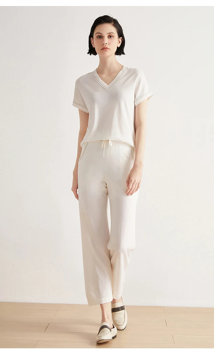 Merino Wool Silk Trousers
