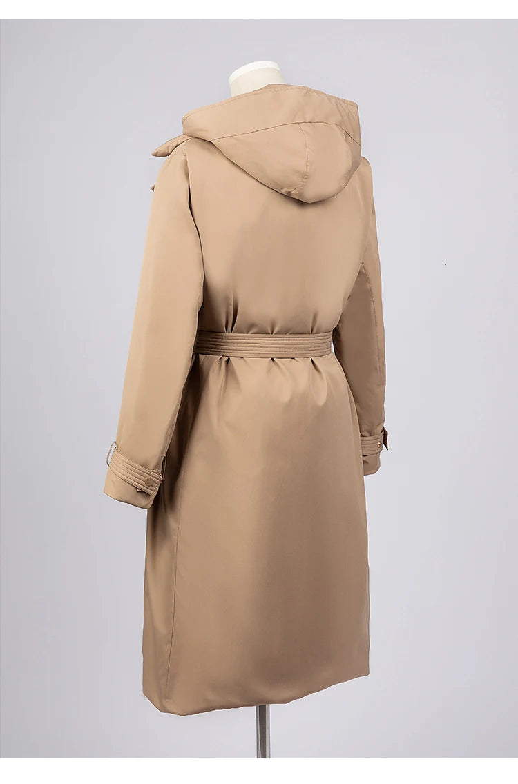White goose down coats Long hooded Puffer jackets